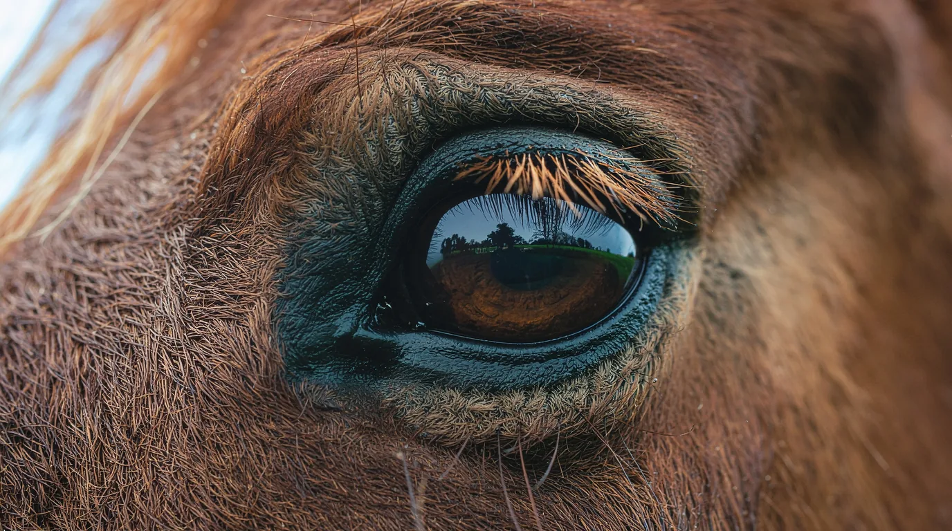 Un regard de cheval au Écuries du Roc, Sainte-Féréole
